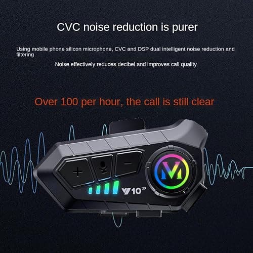 Motorcycle Helmet Bluetooth Intercom IP65 Waterproof Talk Noise Cancelling Dual Communication, 1000mAh Long-Lasting Battery, Helmet Talk Intercom Headset for Riders and Outdoor Adventures (2 Pack) thumbnail 5
