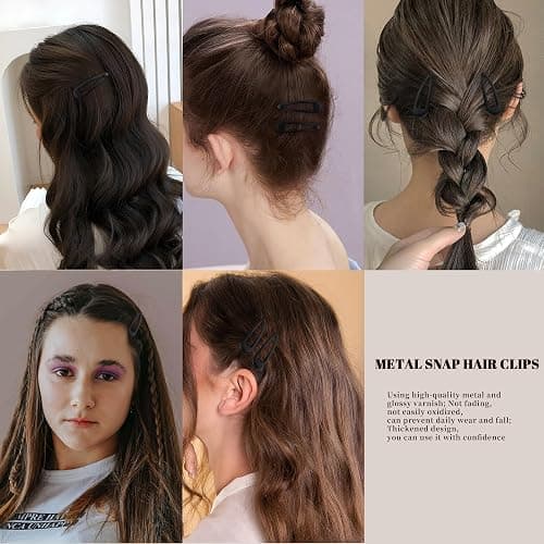 Cptots Small Hair Barrettes For Women No Slip Metal Snap Clips For Thin And Fine Hair,Matte Black,20 PCS,1.97 x 0.5 Inch. thumbnail 7