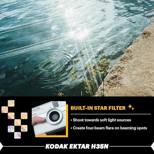 Kodak Ektar H35N Half Frame Film Camera, 35mm, Reusable, Focus-Free, Bulb Function, Star Filter, Coated Lens(Film & Battery not Included)(Glazed Pink) thumbnail 6