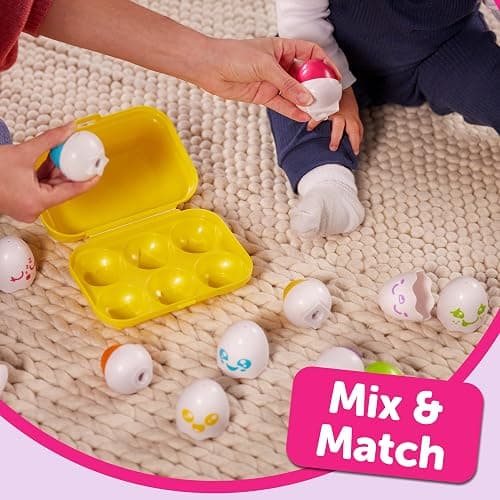 TOMY Toomies Hide & Squeak Eggs Toddler Toys - Matching and Sorting Games - Toddler Sensory Toys for Hand Eye Coordination and Color Recognition - Ages 6 Months and Up thumbnail 3