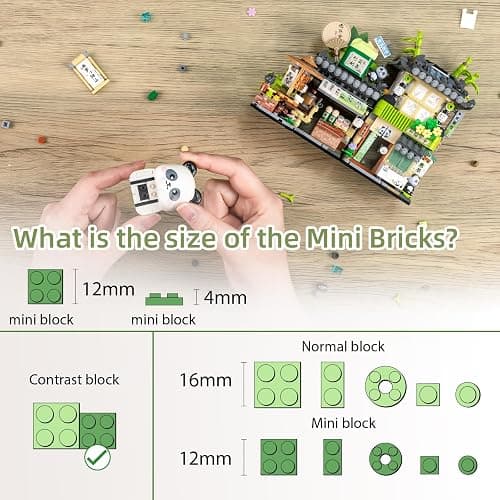 Street View Tea Shop Mini Building Blocks, MOC Creative Building Toys Cute Panda Animals Building Set for Girls 6-12, Simulation Architecture Construction Toy, Gift Idea for Kids Adults (860PCS) thumbnail 5