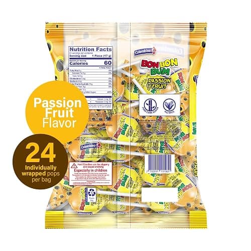 Colombina Bon Bon Bum Lollipops Tropical Passion Fruit Flavor, 24 Count (Pack of 1) thumbnail 2