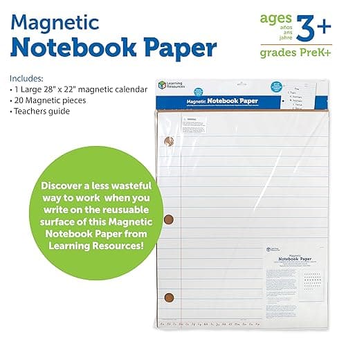Learning Resources Giant Sized Magnetic Notebook Paper - Writing Skills, Handwriting Practice, Model Sentences, Student and Teaching Supplies, Classroom Must Haves, Homeschool, Back to School thumbnail 6