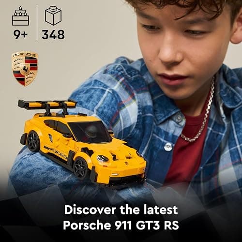 LEGO Speed Champions Porsche 911 GT3 RS Super Car Toy - Car Model Kit with a Driver Minifigure - Birthday Gift for 9+ Year Old Boys - 77239 thumbnail 4