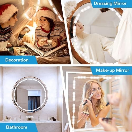 LED Vanity Lights for Mirror, 16ft Makeup Strip Light, 3000K 4000K 6000K & 10 Level Brightness Adjustable, USB Cable, Hollywood Mirror Light Stick-On for Makeup Dressing Room Bathroom Bedroom thumbnail 6