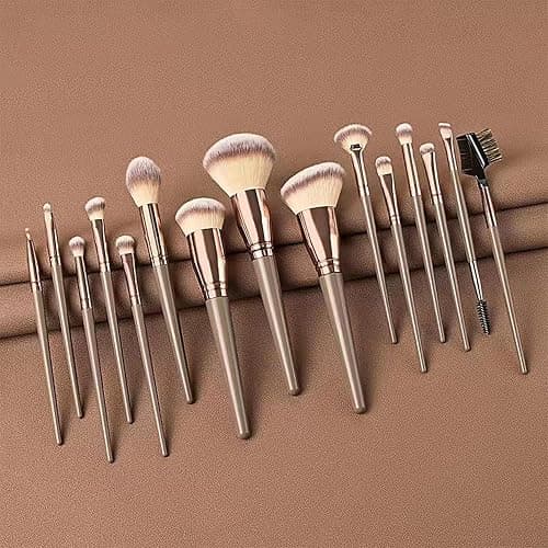 YPYMOD 15 Pezzi Set Pennelli Make up, Pennelli Trucco Professionale con Trousse in Pelle PU, Adatti per il Fondotinta Misto, Correttore, Blush, Ombretto, Contouring thumbnail 7