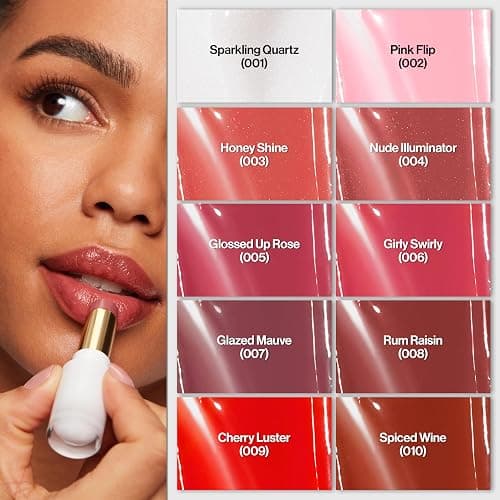 REVLON Super Lustrous Glass Shine Balm, Hydrating Tinted Lip Balm with Hyaluronic Acid, Aloe & Rose Quartz, 003 Honey Shine, 0.11 oz thumbnail 9