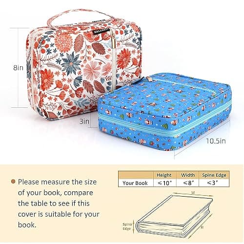 Gientten Bible Cover for Women with Flowers Printing, Bible Case,Bible Bag, Study Bible Case,Covers for Bible,Bible Boooks Covers for Women - 600D Polyeter - Floral thumbnail 4