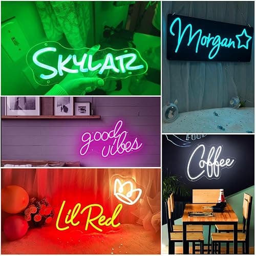 Klampo Custom Neon Signs,LED Name Light,Neon Sign Customizable For Wall Decor,Personalized Neon Lights Sign For Birthday christmas gifts,Wedding Party Business Logo thumbnail 4