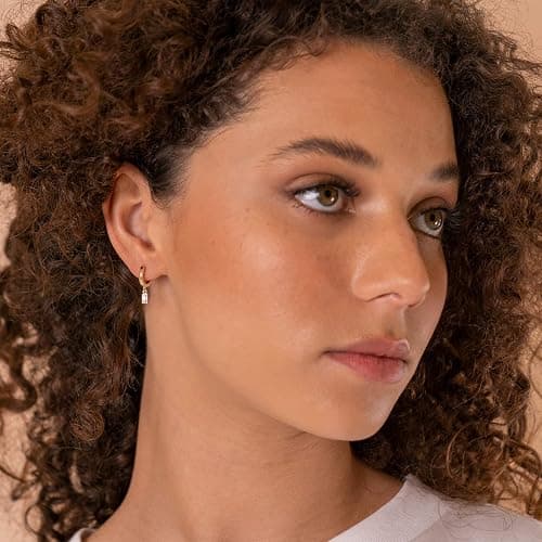 PAVOI 14K Gold Plated S925 Sterling Silver Post Lightweight Drop/Dangle Huggie Earrings for Women | Religious Ornament: Cross, Evil Eye, Clover, Celtic | Dainty Earrings for Women thumbnail 3