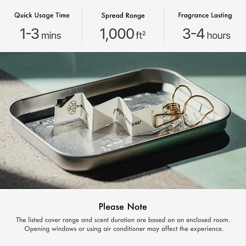 Paper Incense - 48pcs with Vintage Tin Case, Burning Papers Infused with Natural Essential Oils, Quick Usage & Long-Lasting Fragrance, Eliminating Bathroom, Kitchen, Pet Odors - Woody & Peach thumbnail 5
