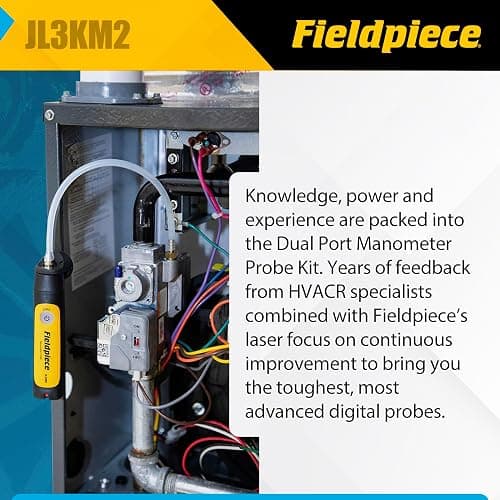 Fieldpiece - Job Link System Dual Port Manometer Probe Kit - JL3KM2 - Long Range Wireless All-in-One Static, Gas and Draft Pressure Gauge - HVAC Tools thumbnail 4