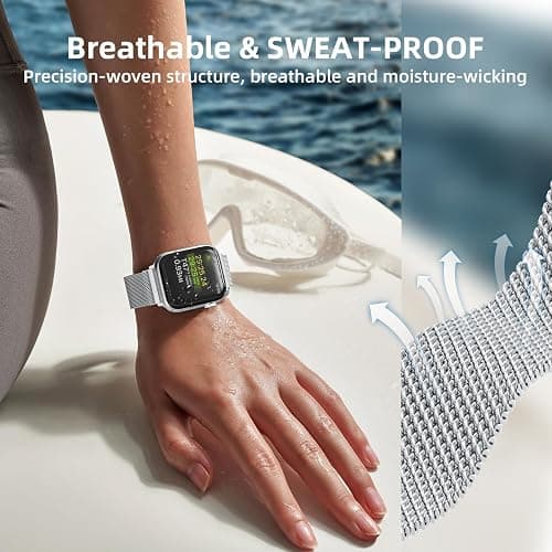 Original Stainless Steel Mesh Loop Compatible with Apple Watch 38mm 40mm 41mm 42mm 44mm 45mm 46mm 49mm Women Men, Magnetic Clasp Replacement for iWatch Bands Series 11 10 9 8 7 6 5 4 Ultra SE 3 2 1 thumbnail 5