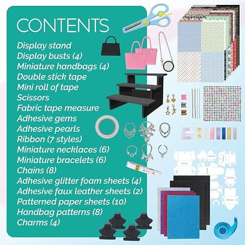 MindWare Fashion Designer Kits Ages 8+ - Run The Runway DIY Craft Kit for Girls - Creative Learning Activity for Kids - Design Bags & Jewelry thumbnail 5