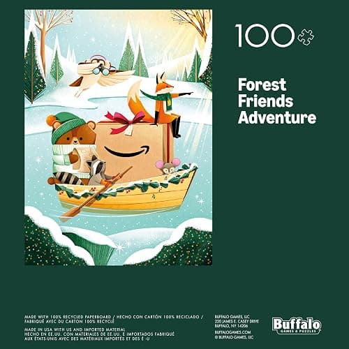Amazon Holiday Puzzle - 100 Piece Jigsaw Puzzle from Buffalo Games - Forest Friends Adventure - Family Game Night Puzzle Fun - Finished Size is 15 x 11 thumbnail 5