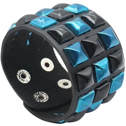 CCAKXCJJ 3PcsPunk Bracelet Leather Studded Bracelets Emo Bracelet Adjustable Goth Bracelets for Men Women thumbnail 6