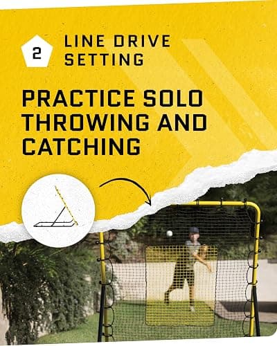 SKLZ Fielding Trainer - Baseball & Softball Pitch-Back Rebound Net - Ground, Line Drive & Fly Ball Return Settings - 4 x 4.5-Foot Steel Frame, UV & Weather Resistant Bungee Net, Easy-Fold Design - FIELDING TRAINER thumbnail 4
