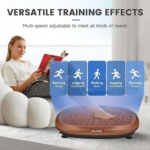 EILISON FitMaxx 3D XL Vibration Plate Exercise Machine - Whole Body Workout Vibration Platform w/Loop Bands - Lymphatic Drainage Machine for Weight Loss, Shaping, Wellness, Recovery thumbnail 5