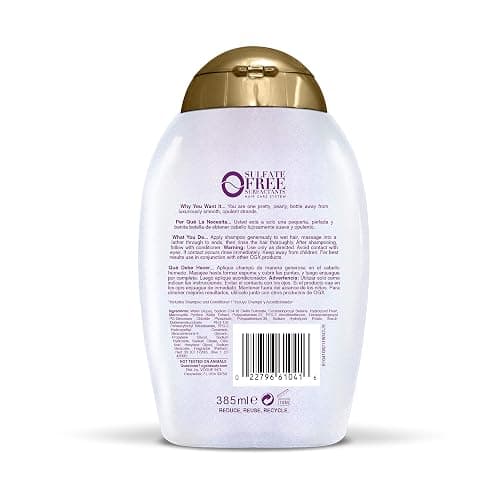 OGX Smoothing + Shampoo Ounce, Liquid Pearl, Liquid Pearl Luminescent, 13 Fl Oz thumbnail 2