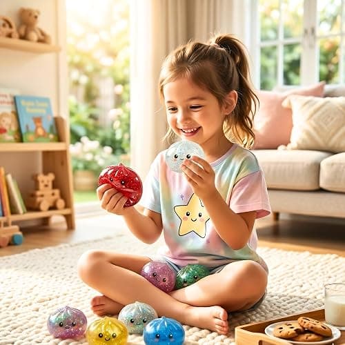 Glitter Dumpling Squishy Mystery Box - Smile Happy 4 PCS 2026 Upgraded Dumplings Squishes for Adults Teens Squeeze Silver Gold Red Blue Stuff Supplies thumbnail 2