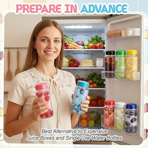 Skybooly 24 Pcs Multicolor 10oz Water Bottles Bulk Portable Colorful Plastic Water Bottles with 50 Pcs Animal Stickers and Pliers Clear Empty Reusable DIY Bottle for Juice, Drinks, Handbag, Sport thumbnail 5