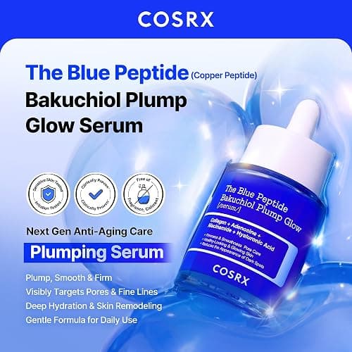 COSRX The Blue Copper Peptide Bakuchiol Serum, Glow & Plumping, 1.69 Fl Oz | GHK-Cu 5 Multi Peptide with Collagen, Anti-Aging Serum, Glow & Plump Serum for Skin Hydration & Elasticity, Korean Skin Care thumbnail 2