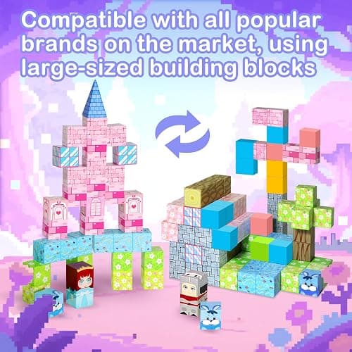 100PCS Magnetic Blocks, Magnetic Building Blocks, STEM Constructions Magnet Blocks for Boys Girls Age 3 4 5 6 7 8 9 10, Sensory Stacking Toy Christmas Birthday Gifts for Kids thumbnail 4