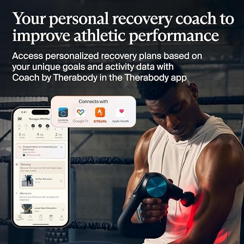 Therabody Theragun PRO Plus - 6-in-1 Deep Tissue Percussion Massage Gun, Handheld Personal Massager for Full Body Pain Relief & Muscle Tension with Biometric Breathwork, Vibration & Heated Attachments thumbnail 6