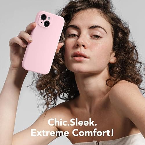 SuydanBox Magnetic for iPhone 14 Case, Compatible with MagSafe, [Full Camera Protection][Screen Protector] Silicone Shockproof Protective Phone Case for iPhone 14 6.1 inch, Chalk Pink thumbnail 9