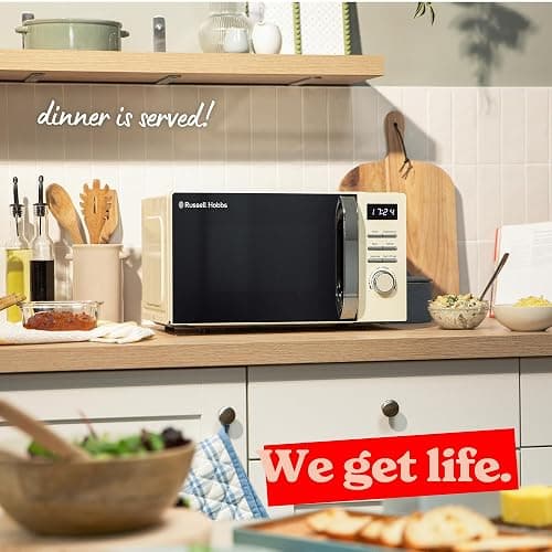 Russell Hobbs Digital Microwave 20L 800W in Cream with 5 Power Levels, Pull Handle Door & Button Control, Clock & Timer, Automatic Defrost, Easy Clean, 8 Auto Cook Menus RHMD818C thumbnail 7