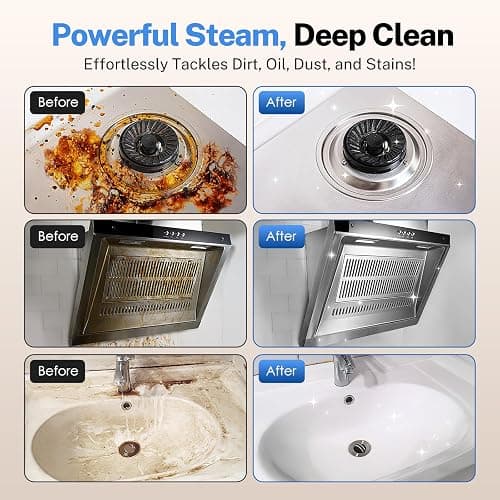 ODSD Steam Cleaner for Home & Car, 3-Level Adjustable Steamer for Cleaning, 15s Heat-Up & 1.6L Large Tank, Handheld Steam Cleaner for Car Detailing, Home, Tile, Grout,Furniture with 15pcs Accessories thumbnail 6