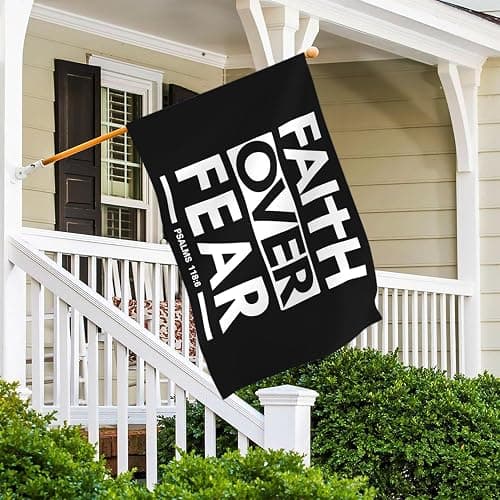 JZYIZYU Faith Over Fear Flag Jesus Christian Bible Scripture Verse Flags 3x5 Outdoor Funny Tapestry Flag Inspirational Gym Motivational Flags for Home Gym College Dorm Room Office Wall Banner Decor thumbnail 2