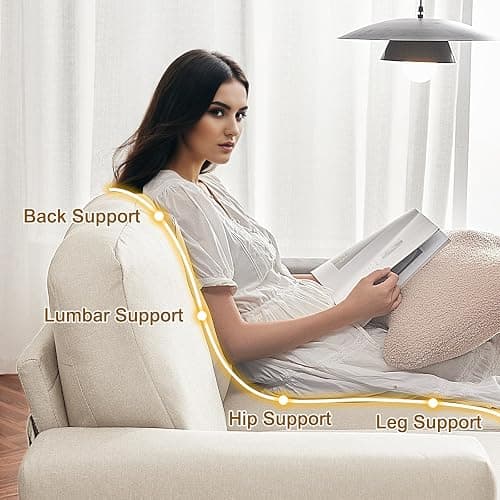 Furnimart 62" Loveseat Couch, Modern Love Seat Couches for Small Spaces, Beige Linen Sofa, Deep Seat Sofa for Living Room, Small 2 Seater Couch for Bedroom, Office thumbnail 5