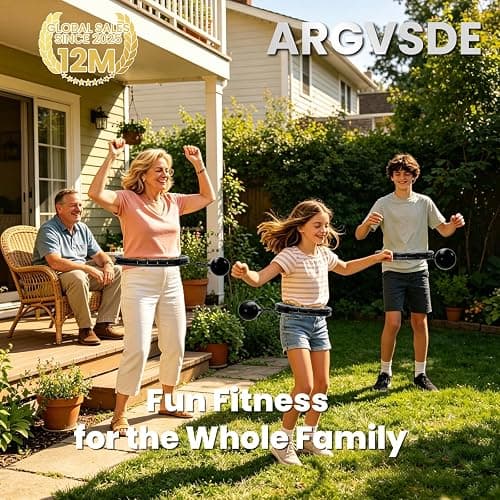Argvsde Weighted Hula Infinity Fitness Hoop for Adult Weight Loss, 2 in 1 Smart Fitness Workout Hula Circle Hoops with 28 Detachable Knots, Exercise Fit Hoop Suitable for Women and Beginners thumbnail 6