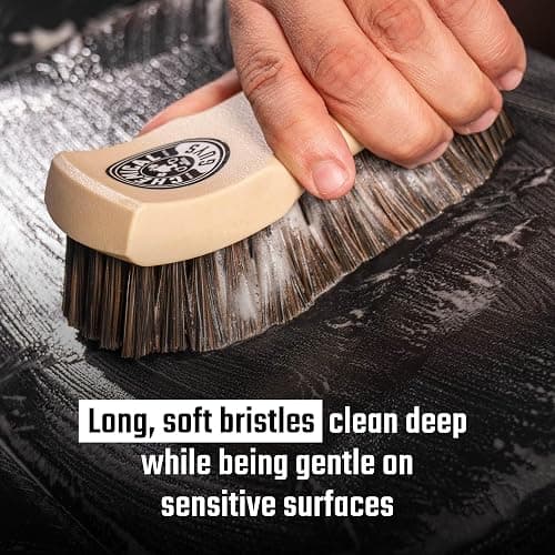 Chemical Guys Long Bristle Horse Hair Leather Cleaning Brush - Leather Brush to Gently Clean Car Interiors, Furniture, Sneakers, Boots, and More - Safe for Natural, Synthetic, Faux, and Pleather thumbnail 3