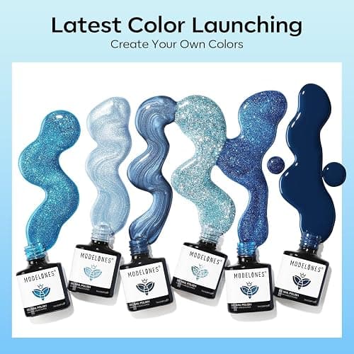 Modelones Gel Nail Polish 6 Colors Blue Glitter Galaxy Dark Blue 9D Cat Eye Gel Polish with Magnet Shimmer Pearl Soak Off Led Nail Art DIY Salon Gift For Women thumbnail 4