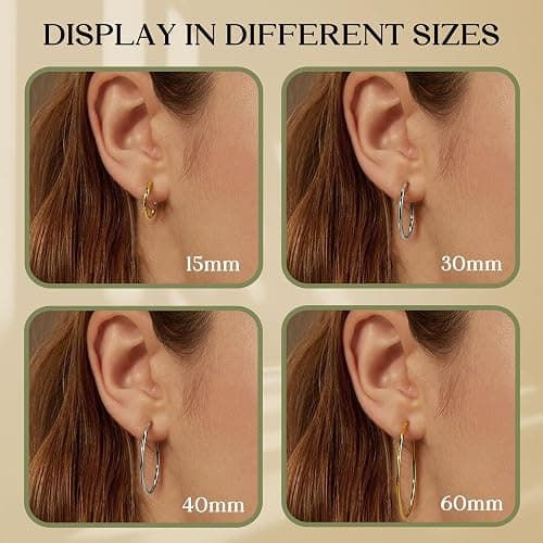 Magitaco 8 Pairs Clip On Hoop Earrings Stainless Steel Clip On Earrings for Women Fake Hoop Earring Spring Hoop Earring For Non-Pierced Ears thumbnail 3