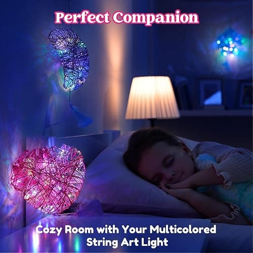 Klever Kits 3D String Art Kit for Kids, Light Up String Light Toy with 30 Multi-Colored LED Bulbs, Arts and Crafts Set, Birthday Gifts for Girls and Boys Ages 8+ thumbnail 8