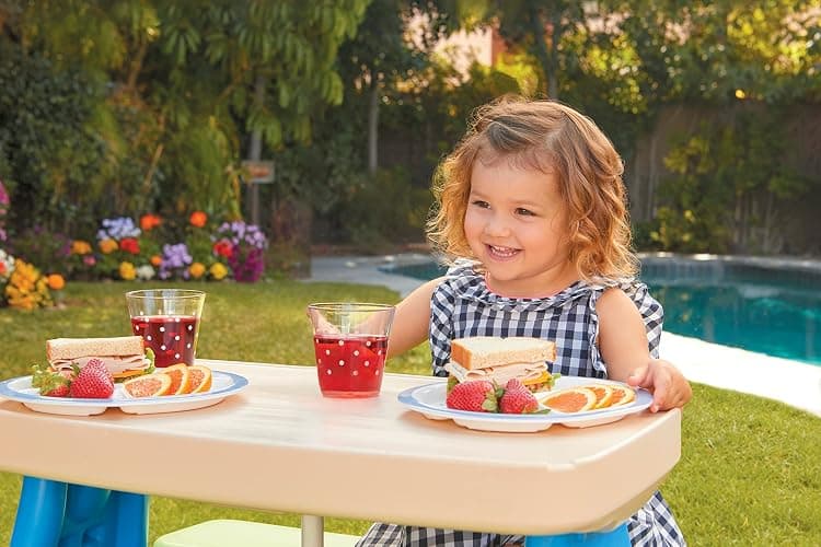 Little Tikes Easy Store Jr. Picnic Table with Umbrella - Blue / Green - Blue/Green - Onesize thumbnail 4