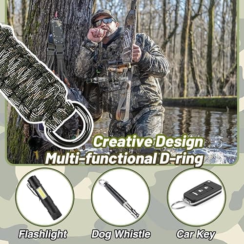 Duck Call Lanyard - Duck Whistle Hunting Accessories with 10 Removable Loops, Camo Woven Goose Call Carry, Christmas Outdoor Predator Gear Gifts for Hunter - Without Duck Call thumbnail 4