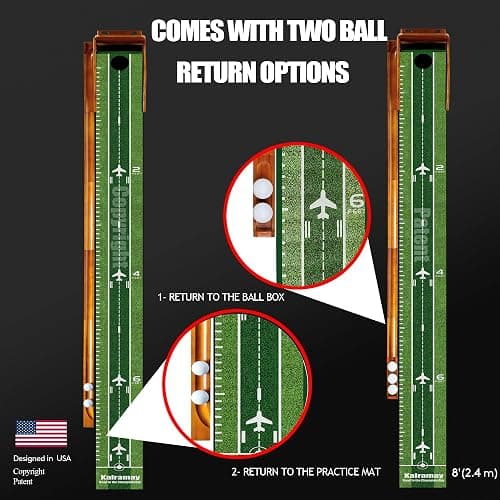 Kalramay Putting Green Indoor Golf Putting Mat – Easy to Assemble with Automatic Ball Return, Wrinkle-Free Close to Real Green Speed, Suitable for Office, Recreation Room, Patio – Ideal Gift thumbnail 2