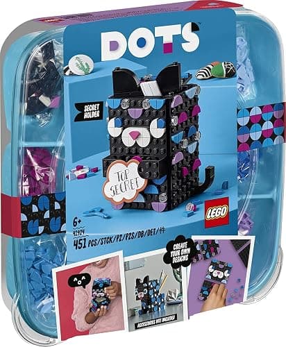 LEGO DOTS Secret Holder 41924 DIY Craft Decorations Kit; Creative Activity for Kids Who Want to Make a Cool Cat Set, New 2021 (451 Pieces) - Image 1