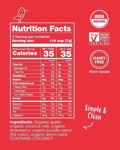 Amara Organic Fruit Bites Sweet Strawberry - No Added Sugar, Dairy-Free, Nut-Free Organic Fruit Snacks, Made with Organic Whole Foods, Allergy-Friendly Healthy Fruit Snacks for Kids - 21g 6PK thumbnail 2