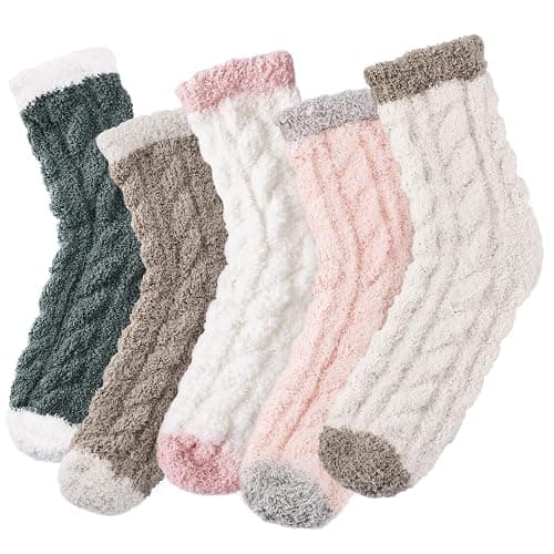 fauson Fuzzy Socks for Women, Fluffy Socks Womens, Cozy Slipper Sock for Women, Womens Winter Warm Fuzzy Sleeping Sock - Image 1
