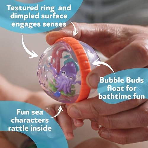 Nuby Bubbly Buds Interactive Bath Set - (4-Pack) Baby Bath Toys - 6+ Months thumbnail 5