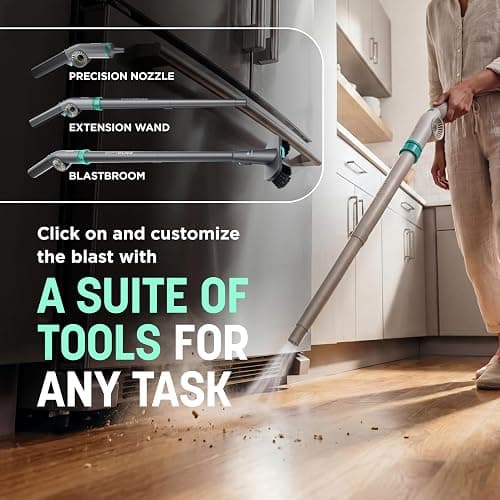 NEW Shark BlastBoss — All-in-One Air Blasting System with BlastBroom, Precision Nozzle, Extension Wand, Indoor/Outdoor Cleaning, 0-190 MPH, Cordless Handheld Blower, Rechargeable, Charcoal, AB2111 thumbnail 4