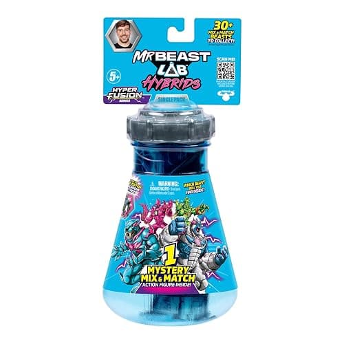 MrBeast Lab Hybrids Single Pack, Mix & Match Millions of Combinations to Create The Ultimate Beast and Reveal Individual Beast Parts to Create 1 of 10 4" Hybrid Figures, 30+ to Collect - Image 1