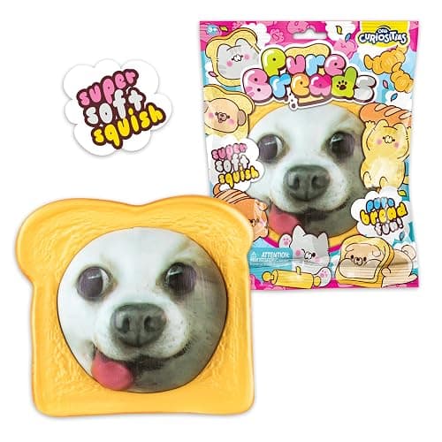 ORB Curiosities Pure Bread Squishy Dog Face - Slow Rising Dog Face and Bread Slice Squishies - Super Soft, Squishy Play and Stress Relief Toys - Fun Kawaii Sensory Fidgets for Kids and Adults - Image 1