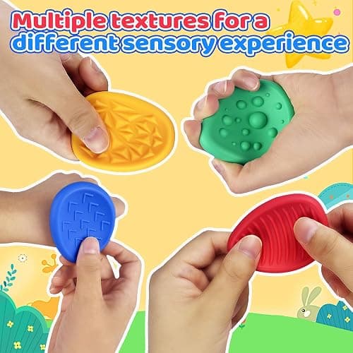 Fidget Classroom Must Have Sensory Toys for Kid Adult 6PC Worry Stone for Autism ADHD Special Education Needs Calm Down Quiet Fidget Stress Item Anxiety Relief Classroom Prizes Gift - 6PC thumbnail 4