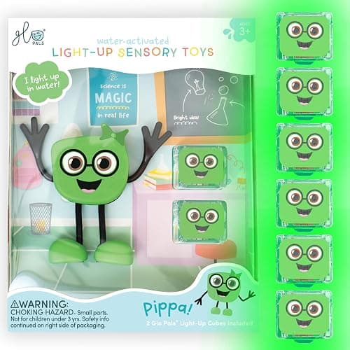 New Glo Pals Pippa Water-Activated Bath Toy with 6 Reusable Light-Up Cubes for Sensory Play - Image 1
